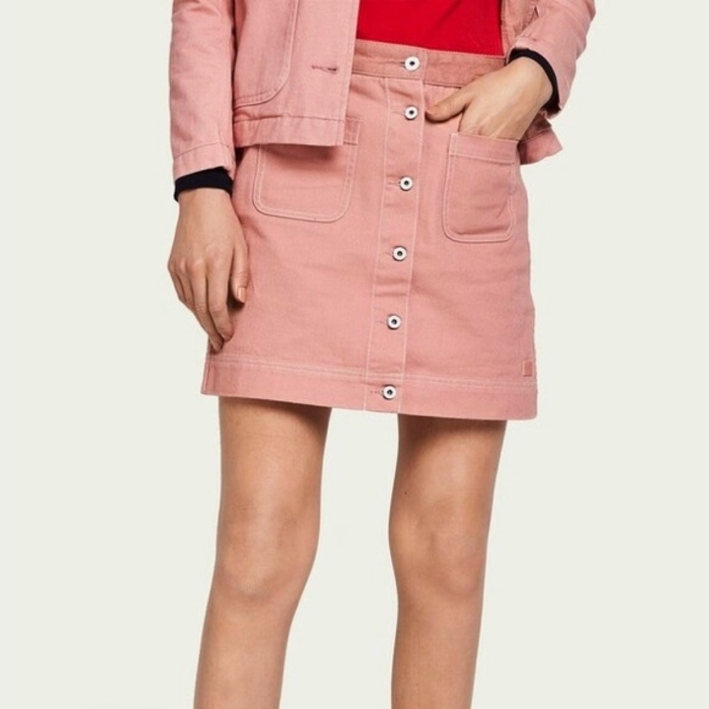 Scotch & Soda Pink Button-Front Women's Mini Skirt